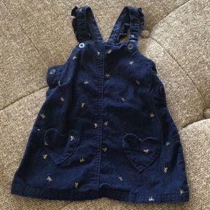 CARTERS 9 month overall dress with heart pockets